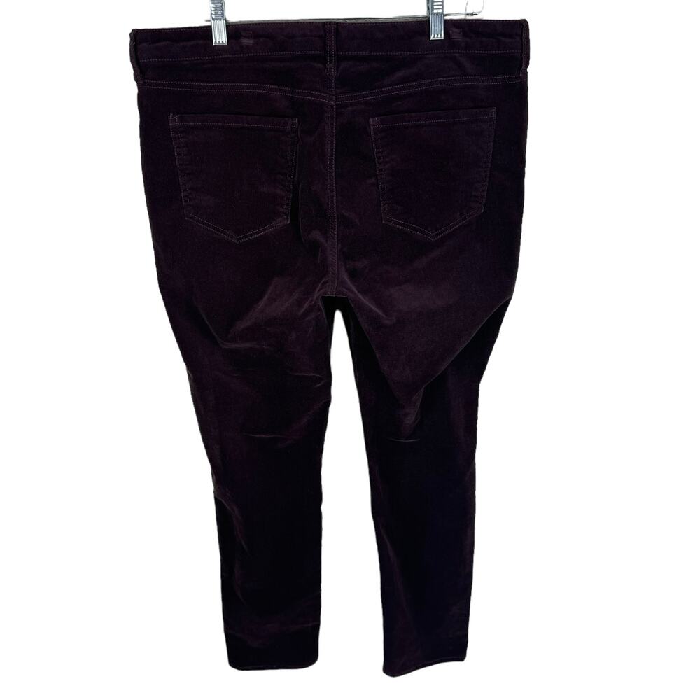 Edyson Dark Burgundy Skinny High Rise Cotton Corduroy Pants Pockets Size 33 - Picture 2 of 7